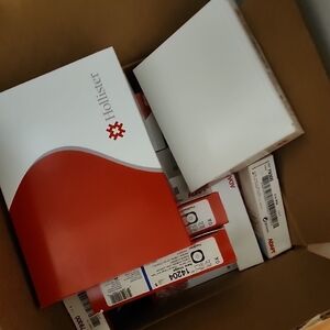 Hollister Red and White Packaging For Stoma Care